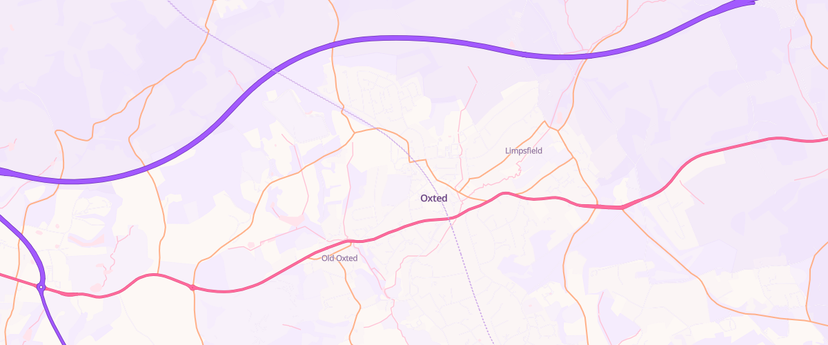 Map showing the location of Shell Co-Op Oxted