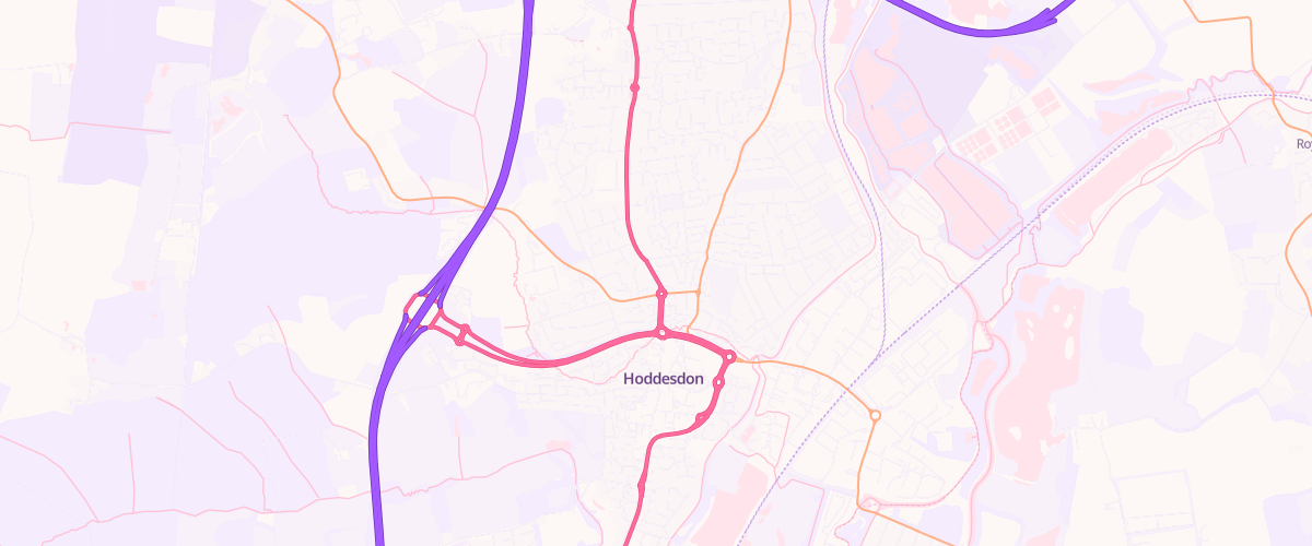 Map showing the location of Ware Road Sf Connect