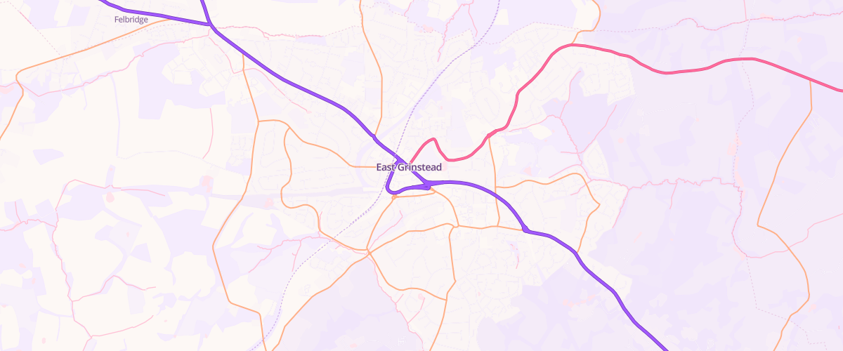 Map showing the location of Mfg East Grinstead
