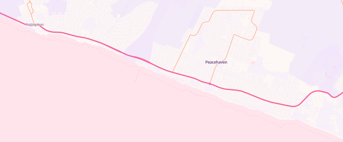 Map showing the location of Telscombe Service Station