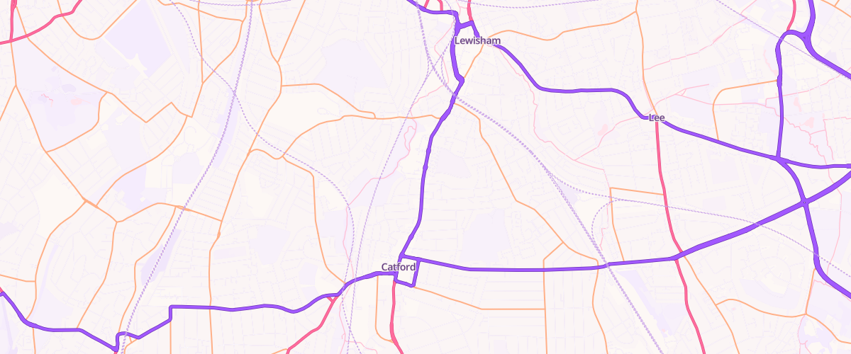 Map showing the location of Mfg Lewisham