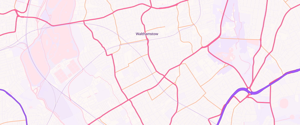 Map showing the location of Walthamstow Hoe St Esso