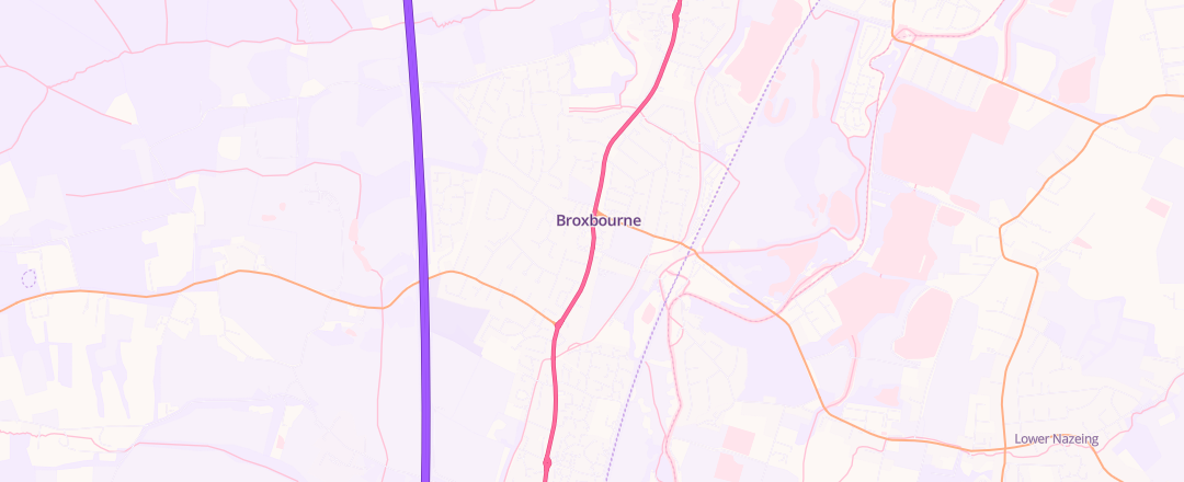 Map showing Broxbourne Service Centre, Broxbourne