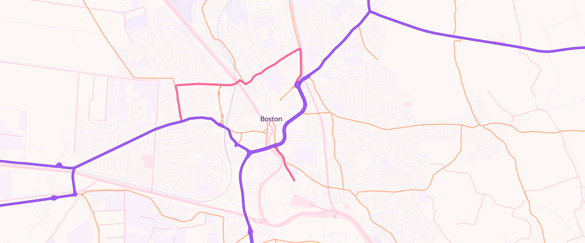 Map showing the location of Pgg John Adams Way