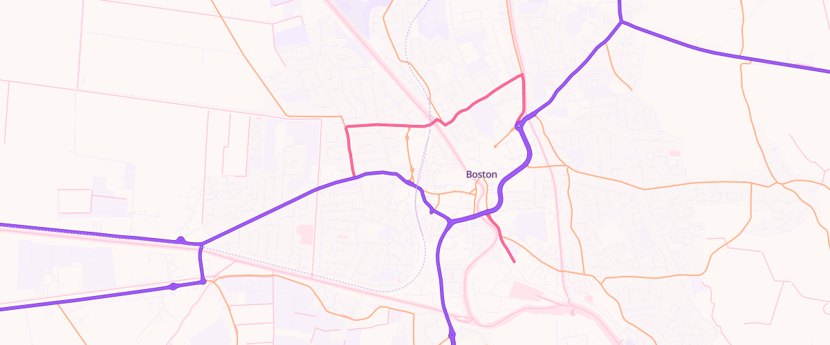 Map showing the location of Asda Boston Superstore