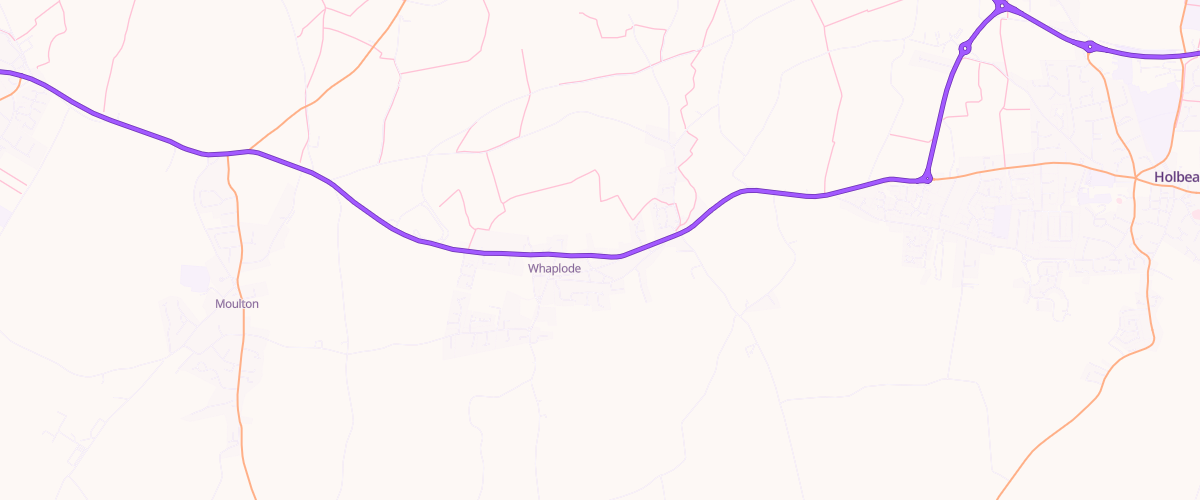 Map showing the location of Whaplode Service Station