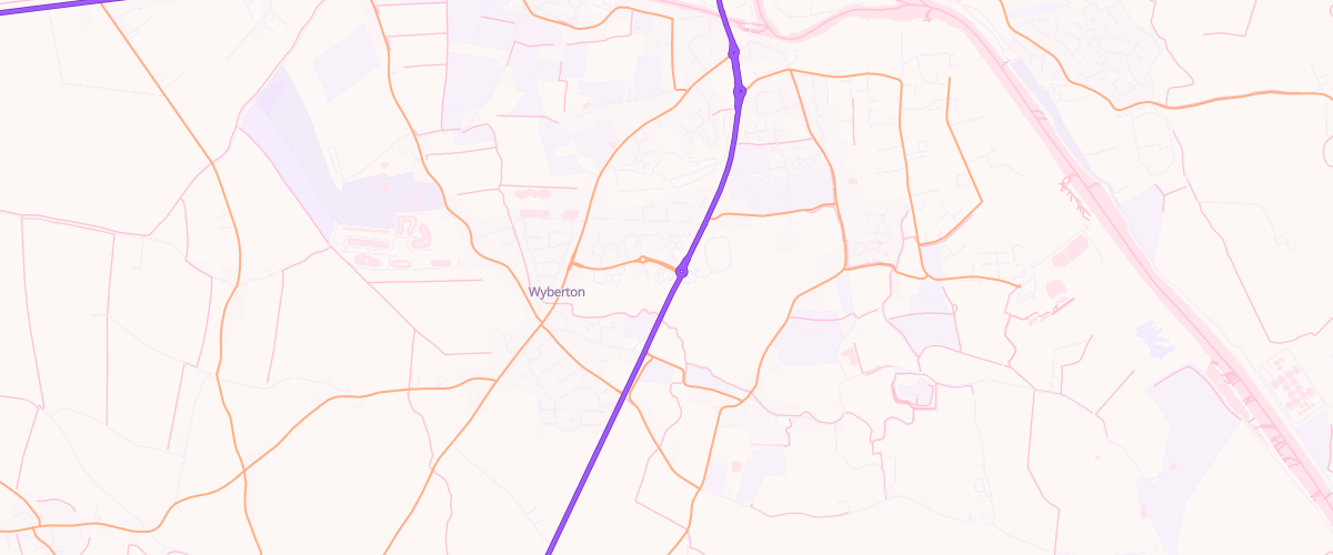 Map showing the location of Eg Wyberton Pfs