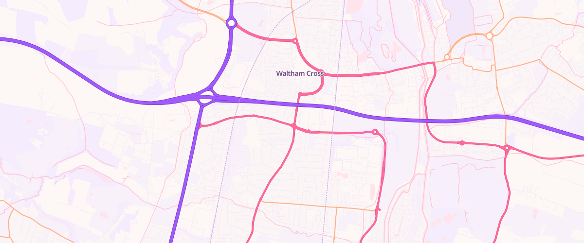 Map showing the location of Bullsmoor Ln Esso Express