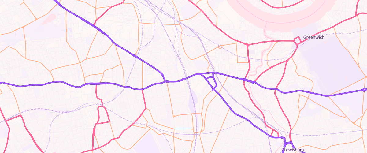 Map showing the location of Sainsburys New Cross Gate
