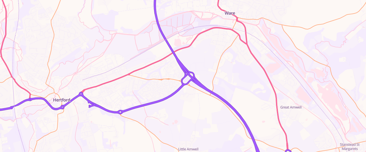 Map showing the location of Rush Green Sf Connect