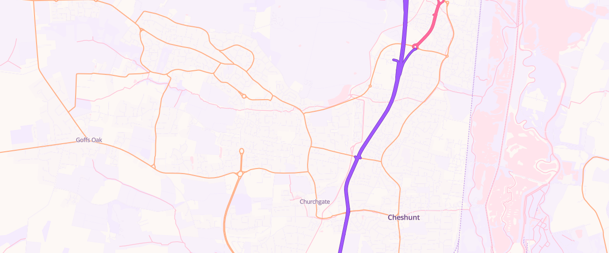 Map showing the location of Mfg Cheshunt