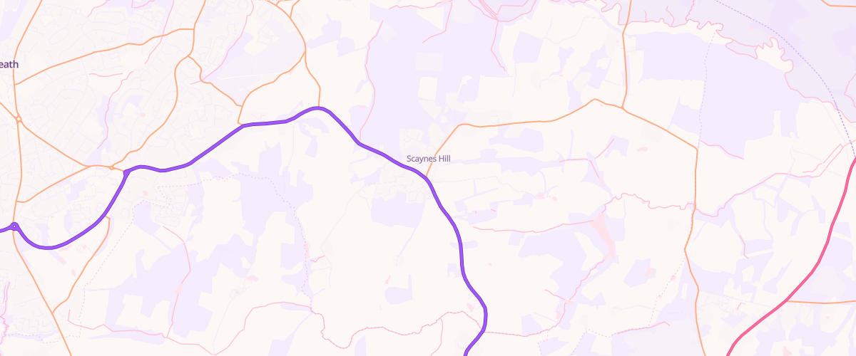 Map showing the location of Scaynes Hill Service Station