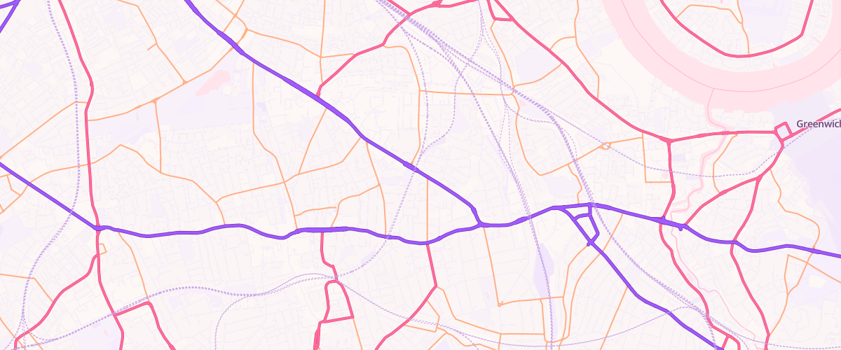 Map showing the location of Southwark Service Station