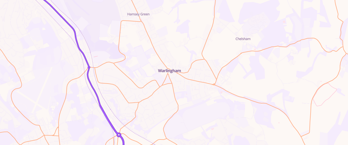 Map showing the location of Mfg Warlingham