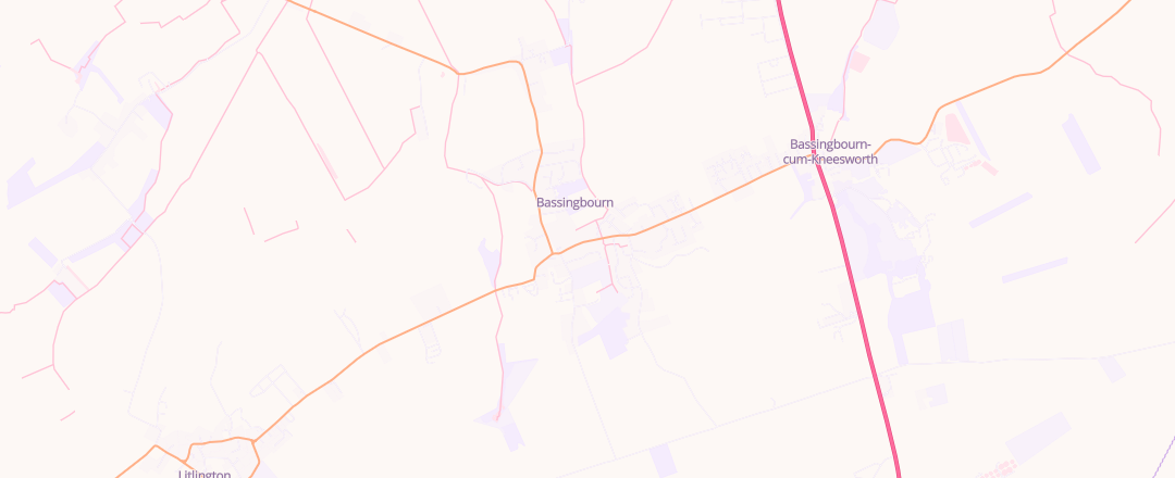 Map showing Bassingbourn Garage, Royston