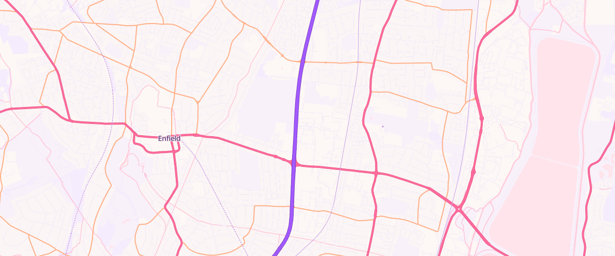 Map showing the location of Sainsburys Enfield
