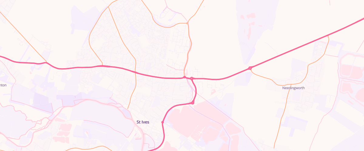 Map showing the location of St Ives Bp