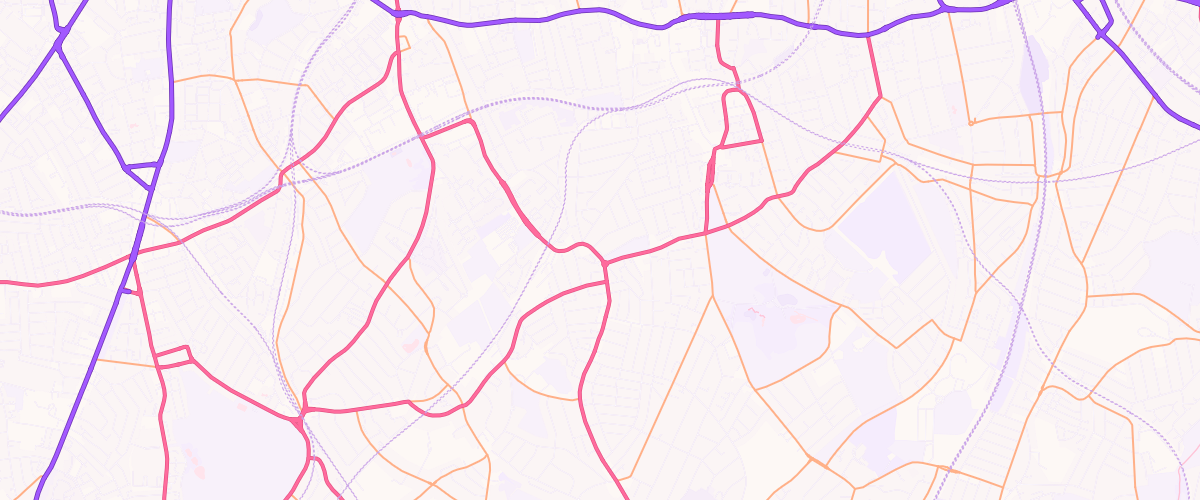 Map showing the location of Grove Vale Filling Station