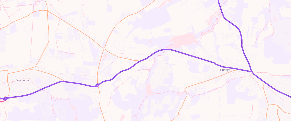 Map showing the location of Snowhill Service Station
