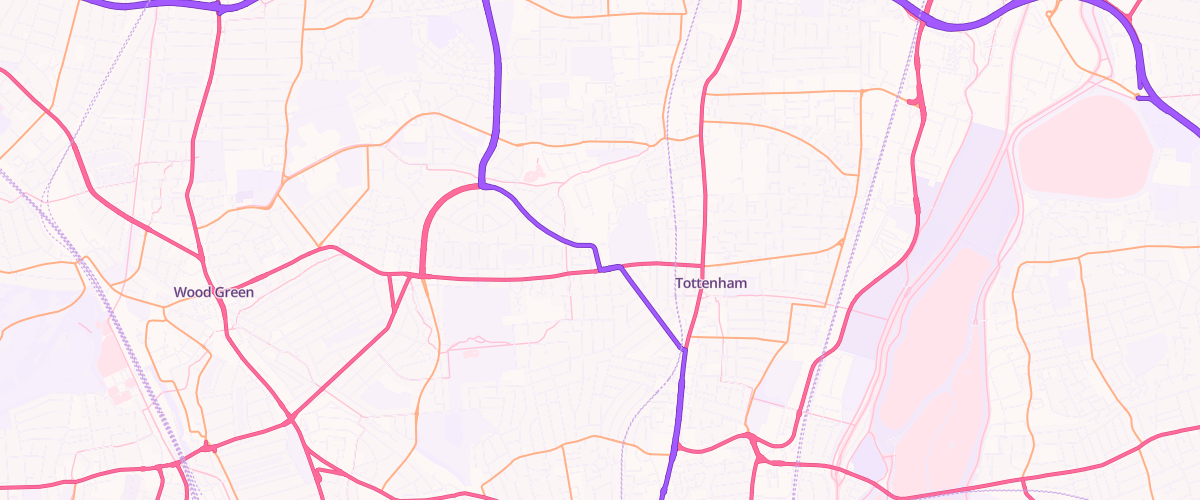 Map showing the location of Mfg Tottenham