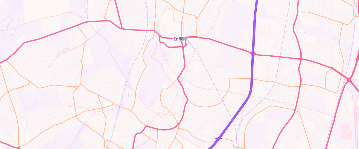 Map showing the location of Eg Enfield Bush Hill