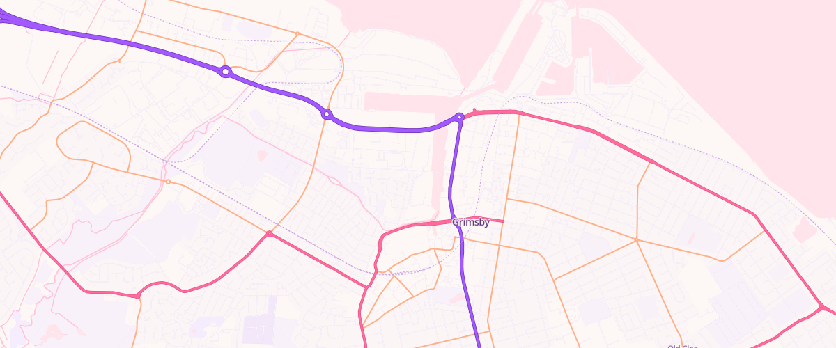 Map showing the location of Sainsburys Grimsby