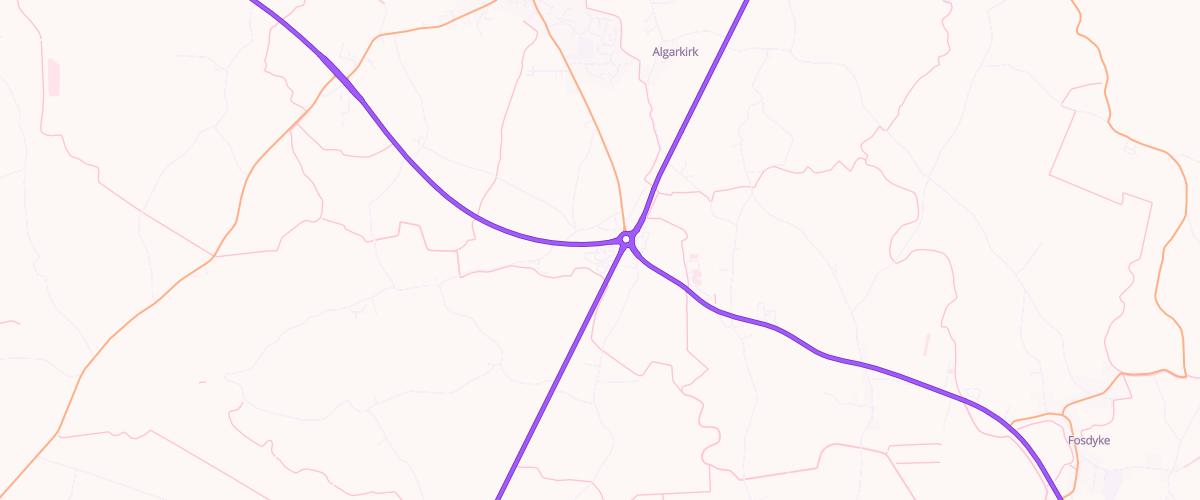 Map showing the location of Sutterton Truckstop