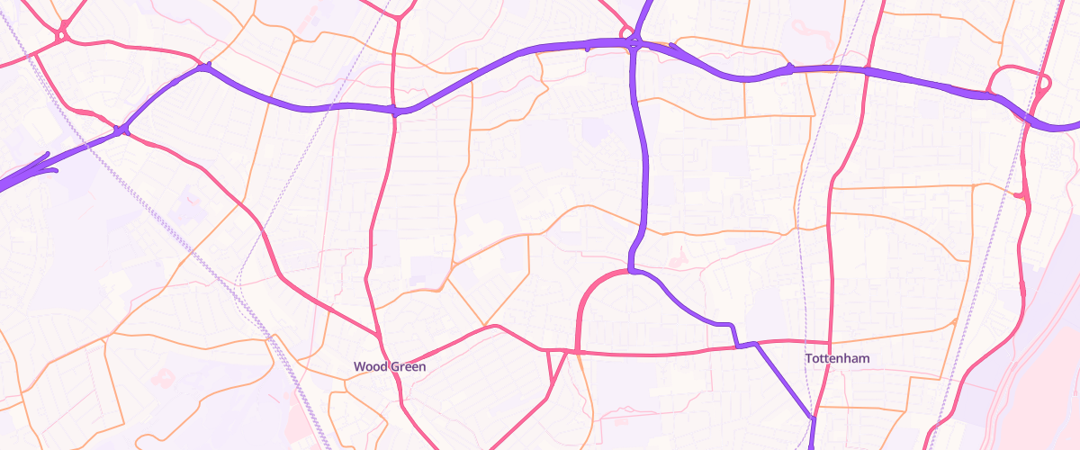 Map showing the location of White Hart Lane Service