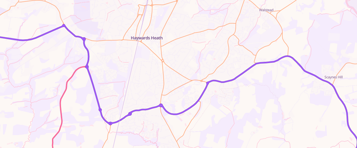 Map showing the location of Southern Co-Op Haywards Heath