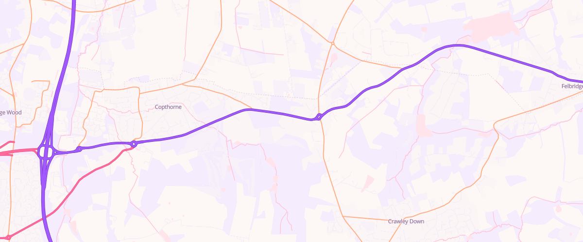 Map showing the location of Asda Copthorne Express Petrol