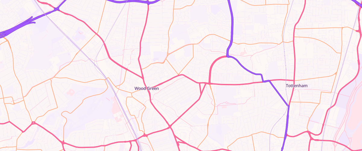 Map showing the location of Mfg Lordship Lane