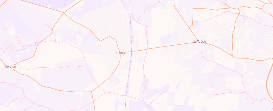 Map showing Cuffley Motor Company Ltd, Cuffley