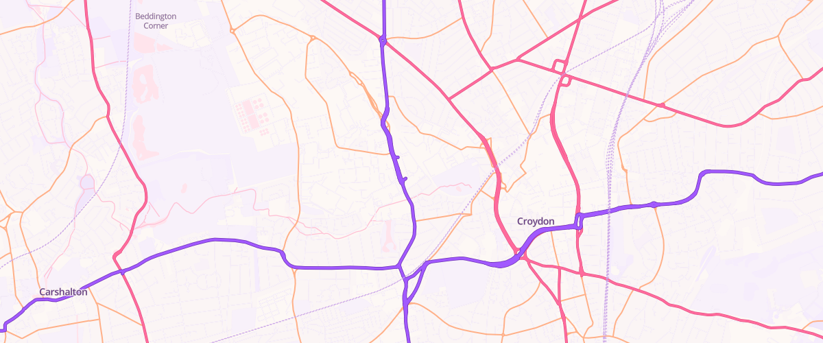 Map showing the location of Sainsburys Purley Way