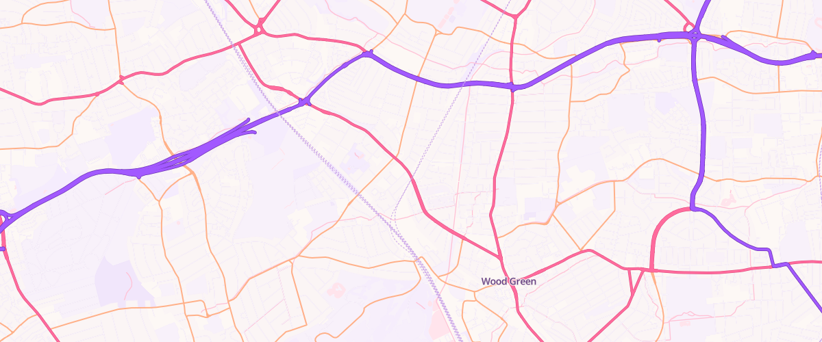 Map showing the location of Eg Bounds Green Pfs