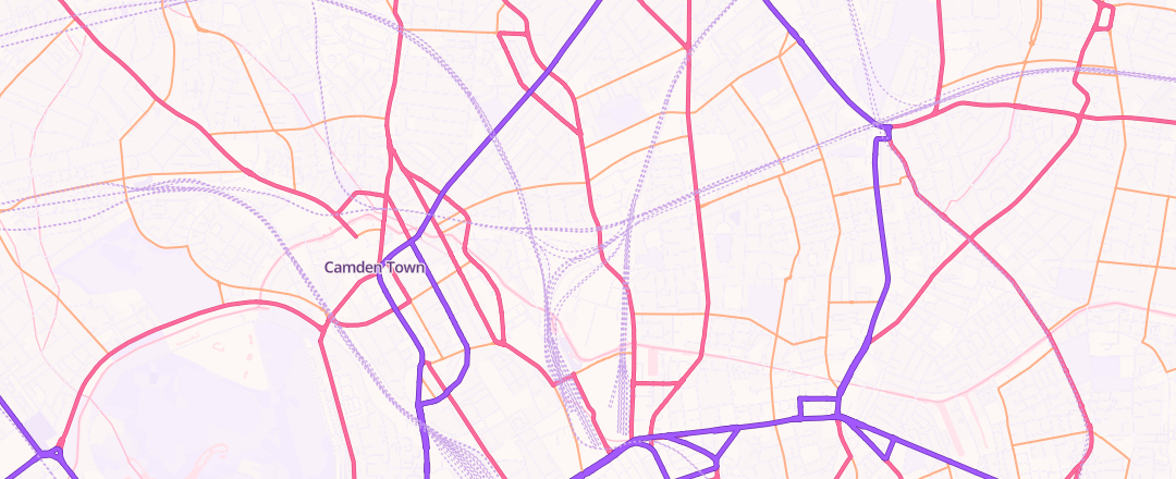 Map showing Camden Transport Services, London