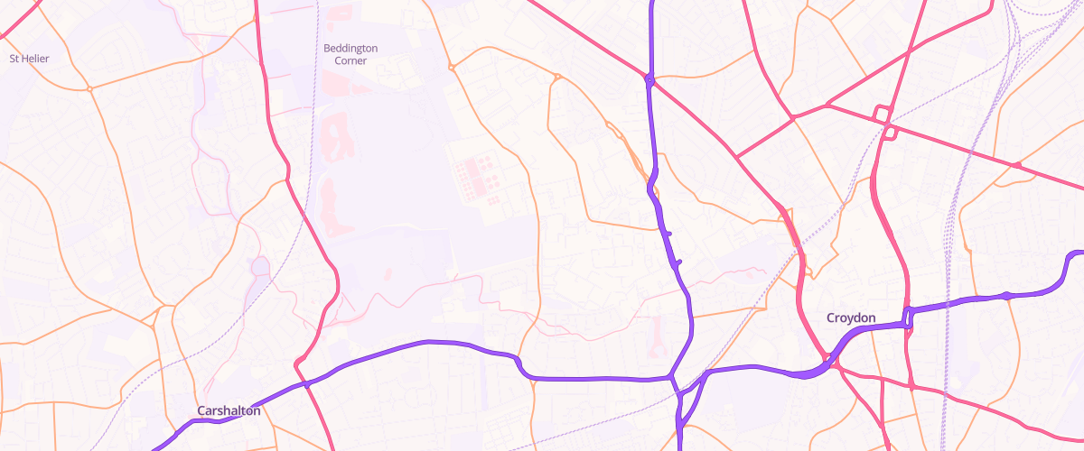 Map showing the location of Asda Wallington Superstore