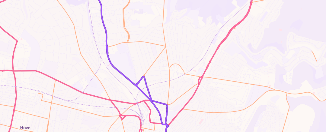 Map showing Grantham Road Garage, Brighton