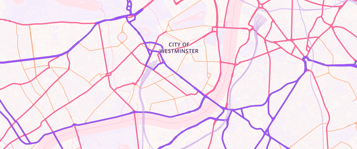 Map showing the location of Mfg Vauxhall Bridge
