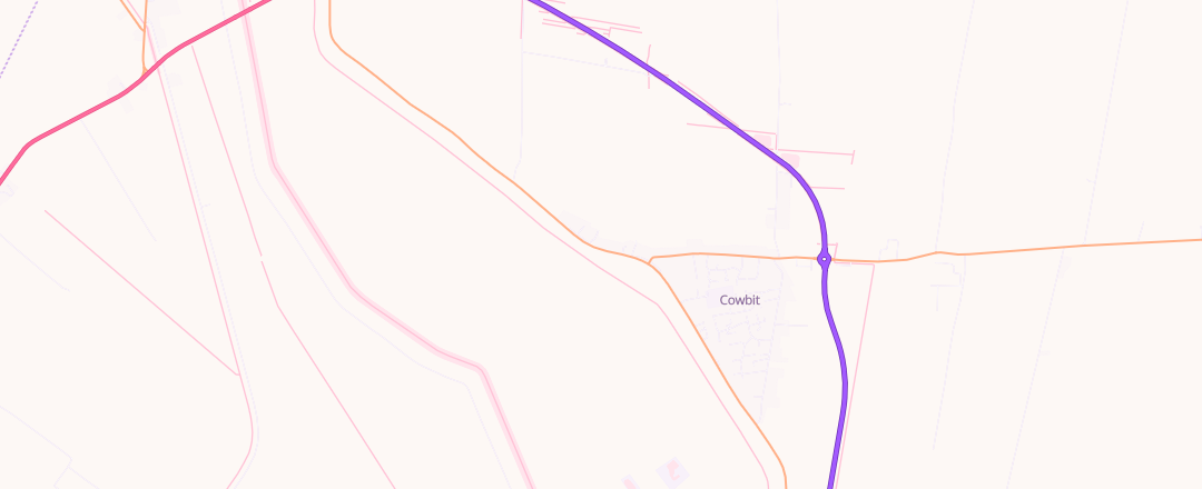 Map showing Thorpes Garage, Spalding