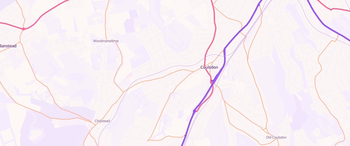 Map showing the location of Mfg Coulsdon