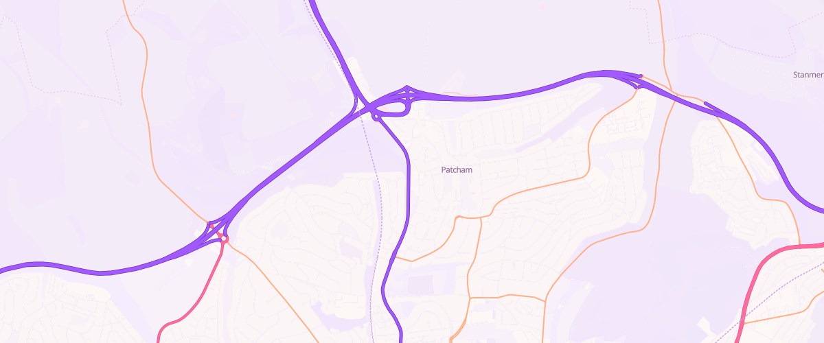Map showing the location of Patcham