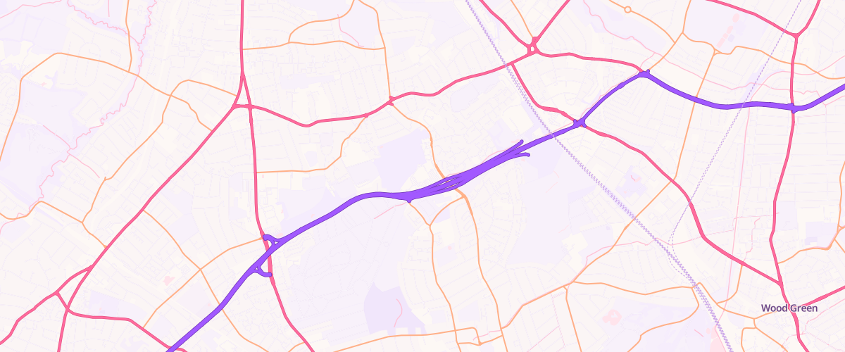 Map showing the location of Colney Hatch Extra Petrol