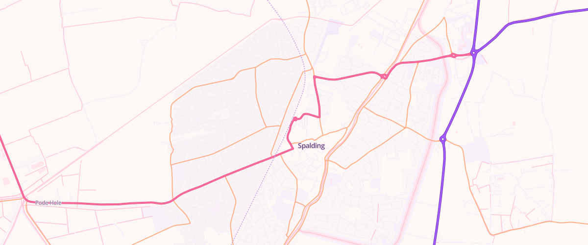 Map showing the location of Sainsburys Spalding