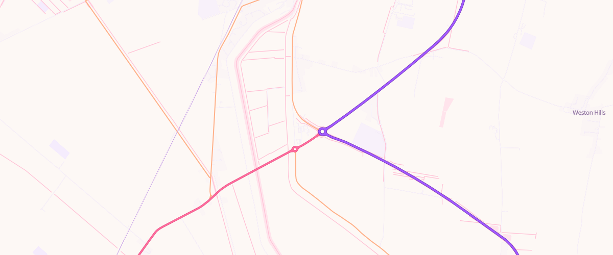 Map showing the location of Welcome Break Spalding