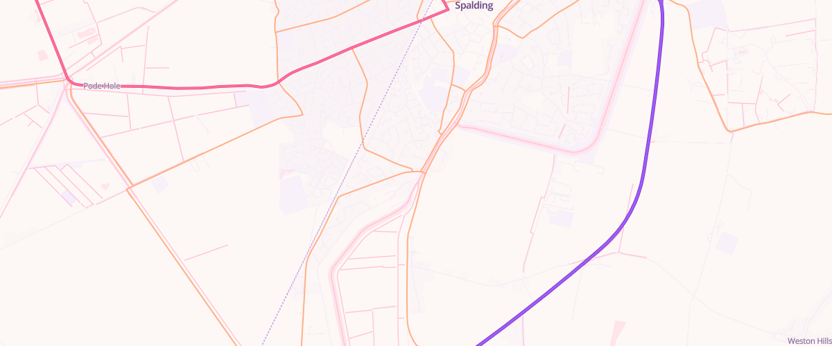 Map showing the location of Essar Spalding Service Station