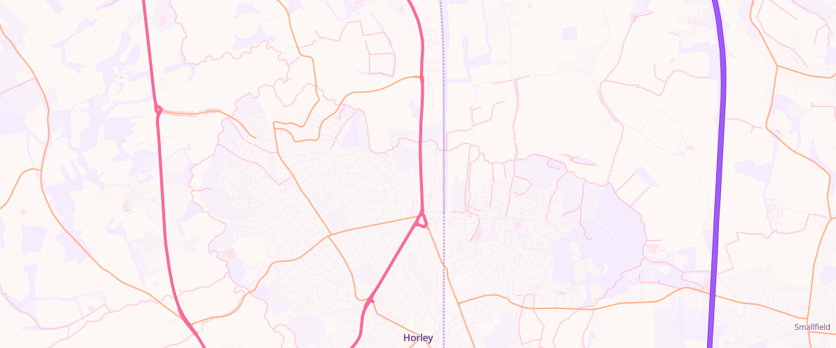 Map showing the location of Sainsburys Horley