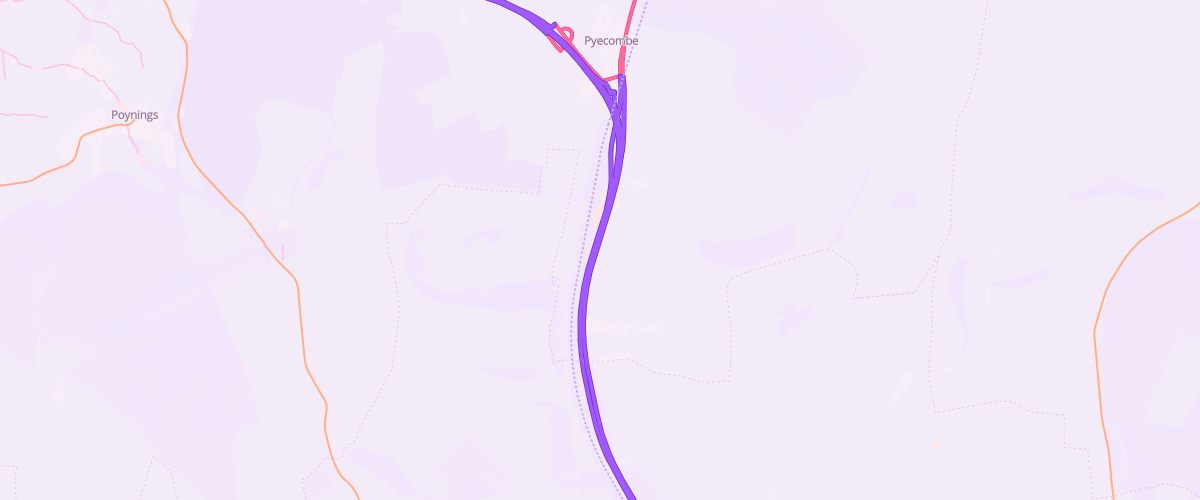 Map showing the location of Pyecombe Sf Connect