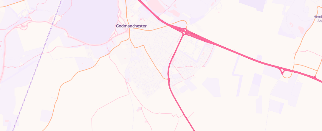 Map showing Huntingdon Performance Tyres Ltd, Godmanchester