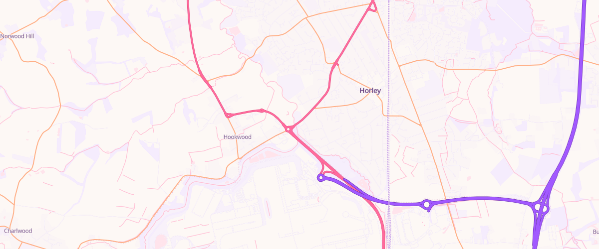 Map showing the location of Asda Horley Express Petrol