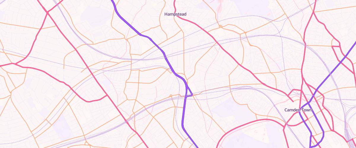 Map showing the location of Bp Hampstead Service Station